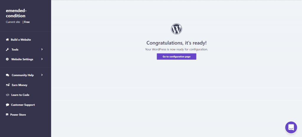 Successfully installed WordPress